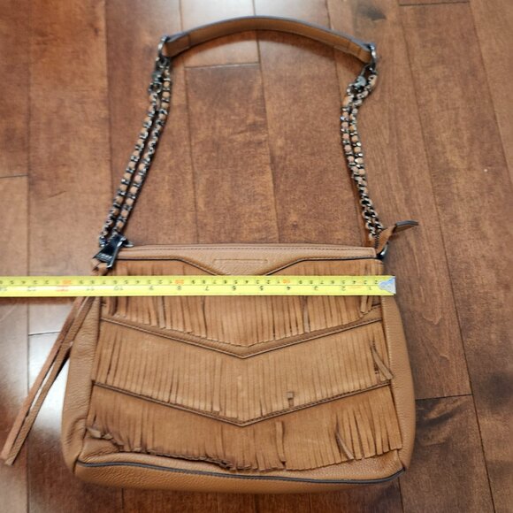 Aimee Kestenberg Kaiden brown leather crossbody shoulder bag in suede fringe - Picture 4 of 16